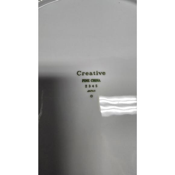 Creative Fine China 2345 Japan Rose Floral Gold Rim Scalloped Plates Set of 2 - Picture 7 of 7